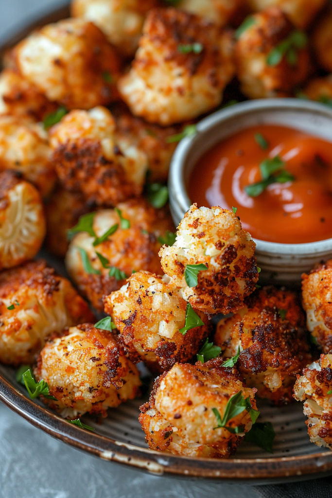 Cauliflower Tots with Spicy Mayo
