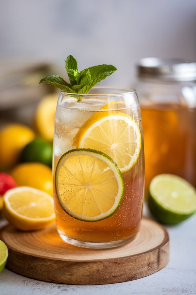 Sparkling Iced Tea with Lemon and Lime