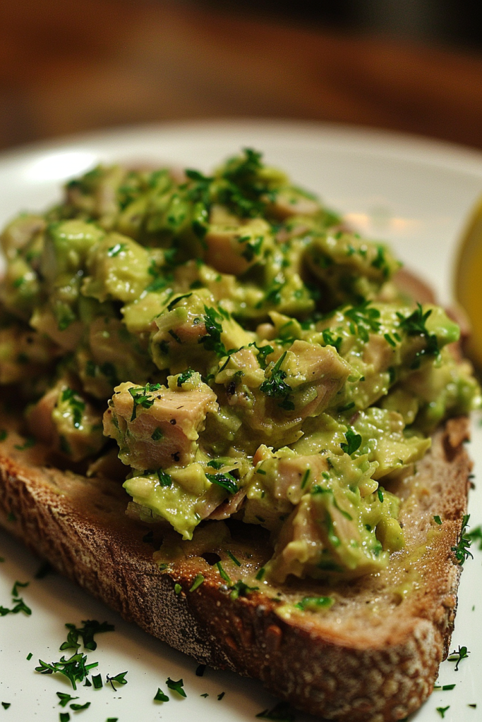 Tuna Salad with Avocado and Whole Wheat Bread