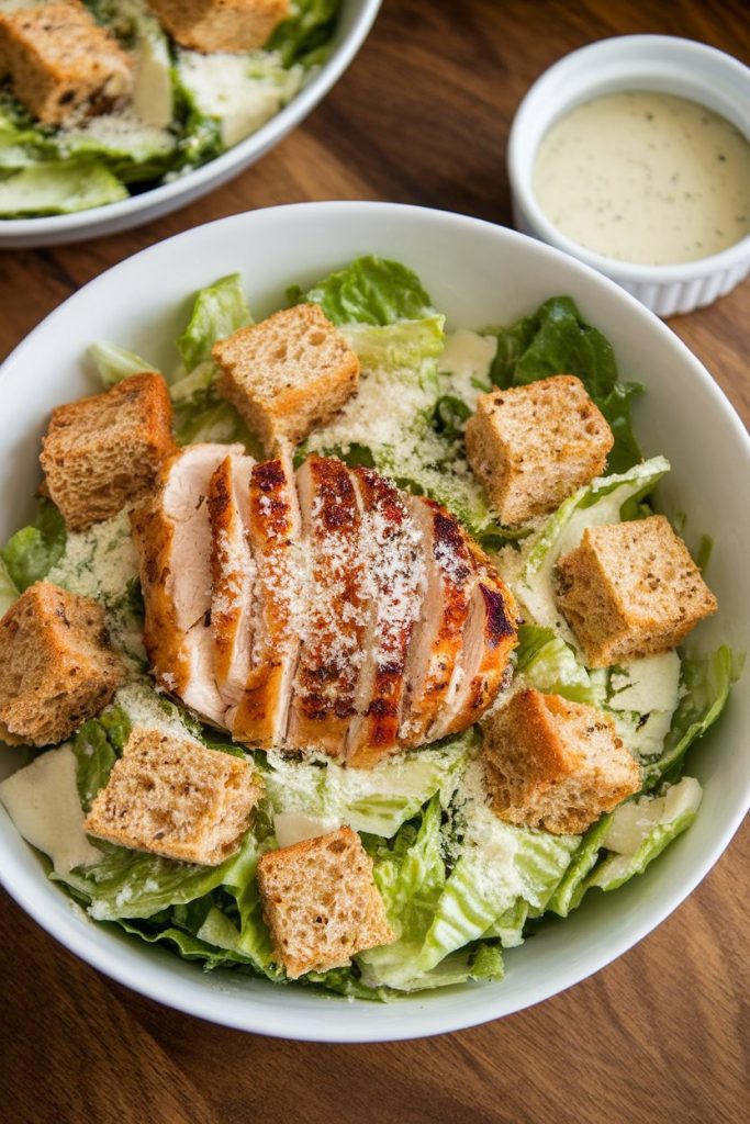 Chicken Caesar Salad with Whole Wheat Croutons
