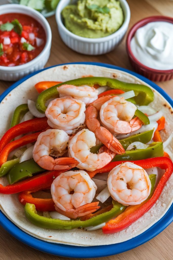 Shrimp Fajitas with Bell Peppers and Onions