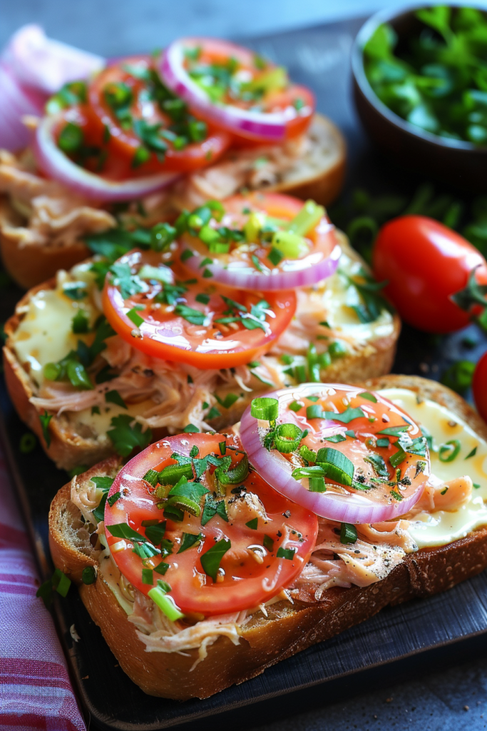 Tuna Melts with Whole Wheat Bread and Tomato