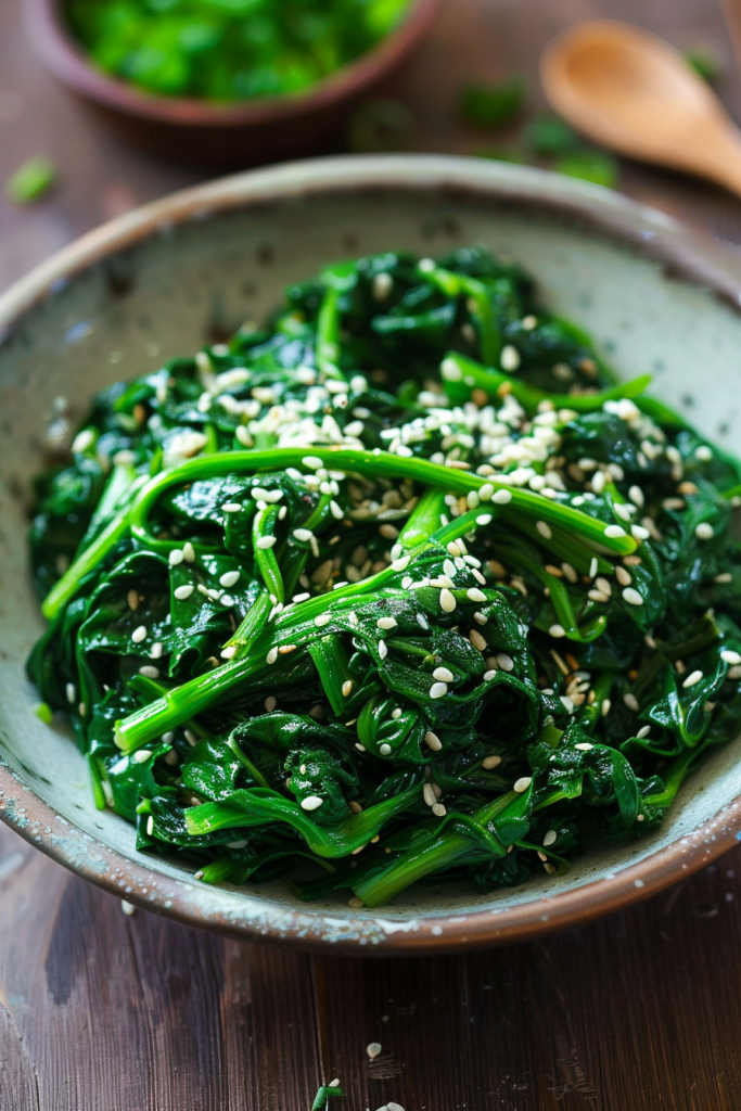 Blue Zone Garlic Sautéed Spinach