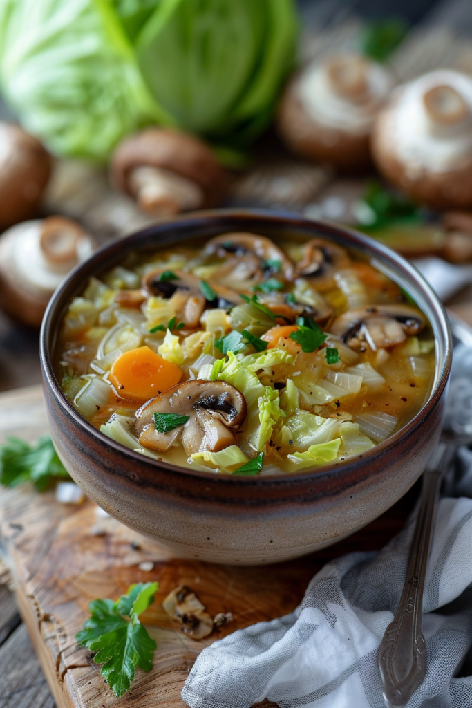 Mushroom Medley Cabbage Soup