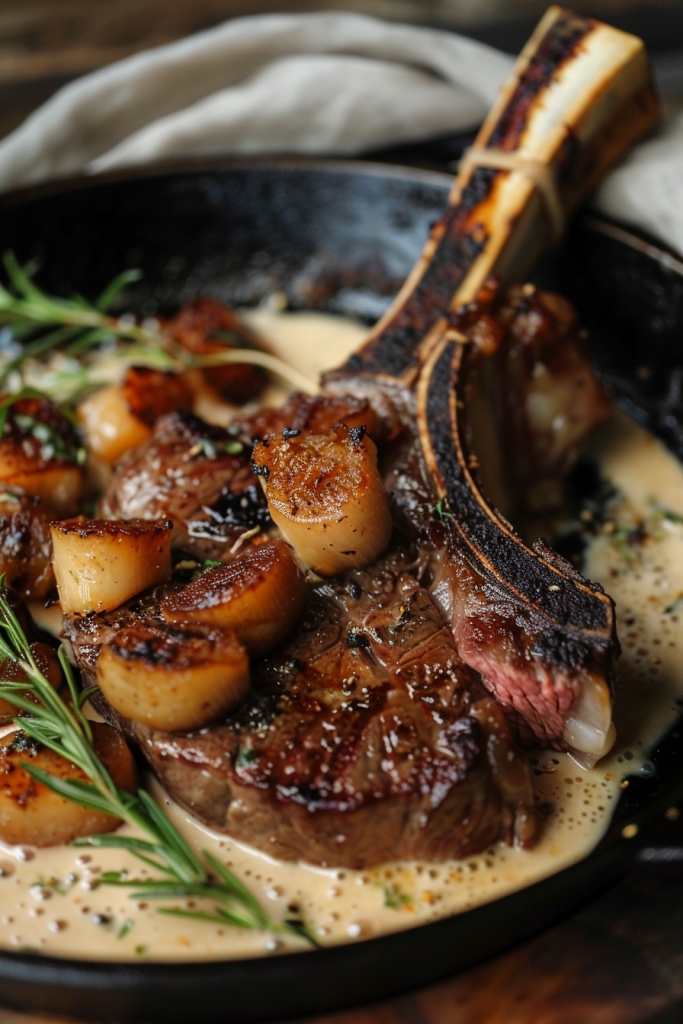 Seared Ribeye With Bone Marrow