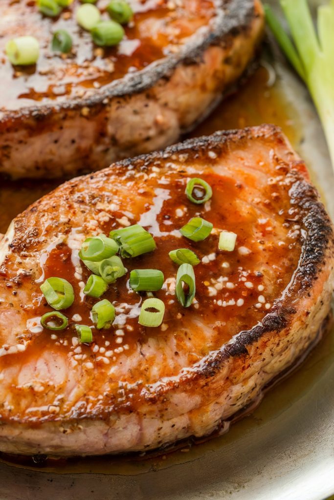 Gochujang Glazed Blackened Swordfish Steak