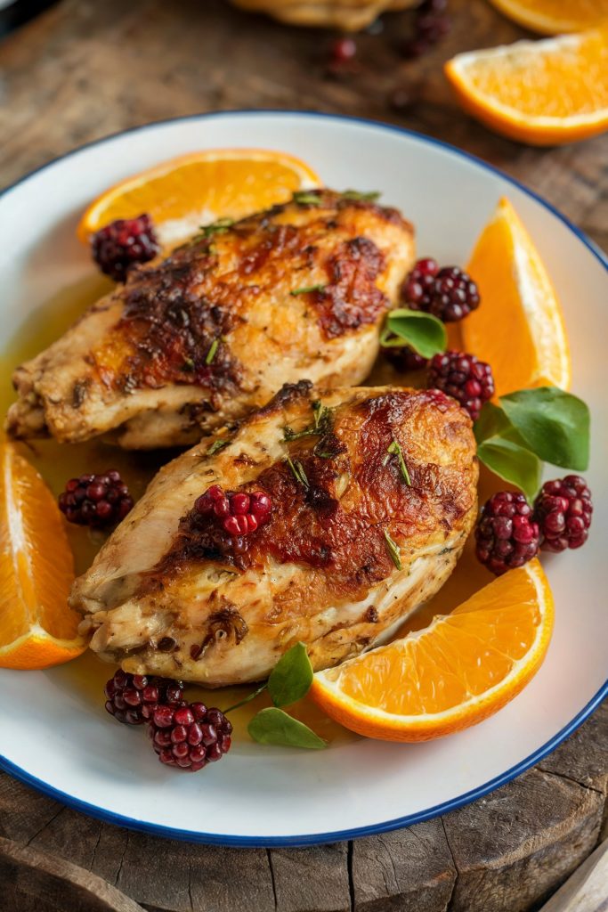 Tangy Vinegar Chicken With Barberries and Orange 