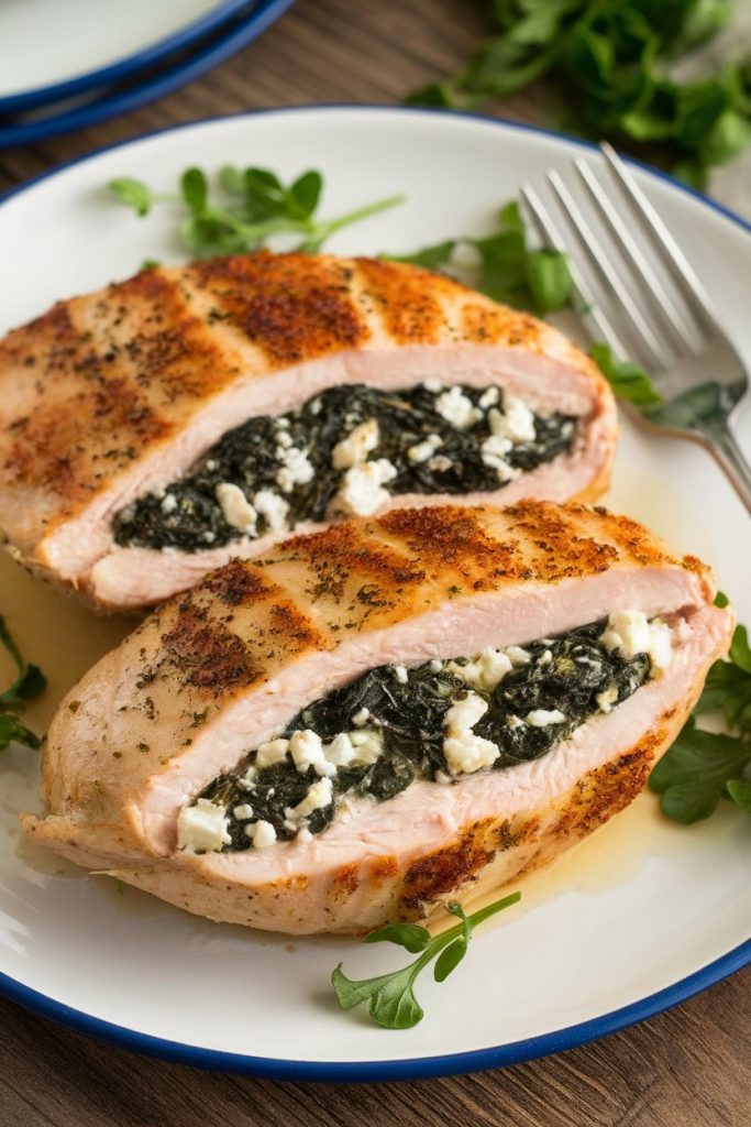 Spinach and Feta Stuffed Chicken Breast