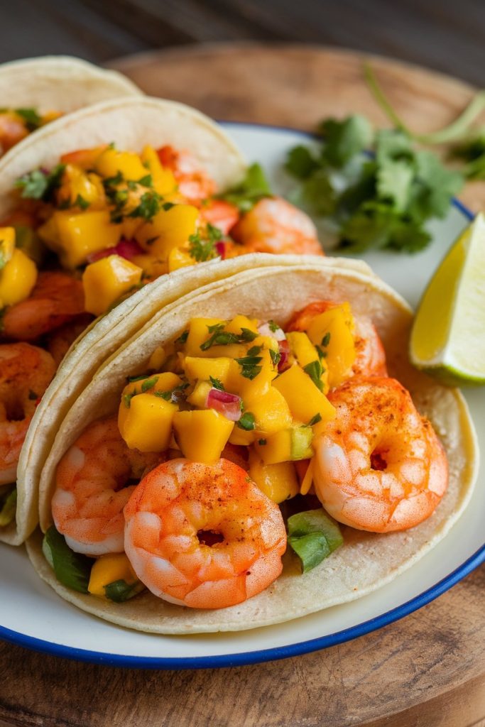 Spicy Shrimp Tacos with Mango Salsa