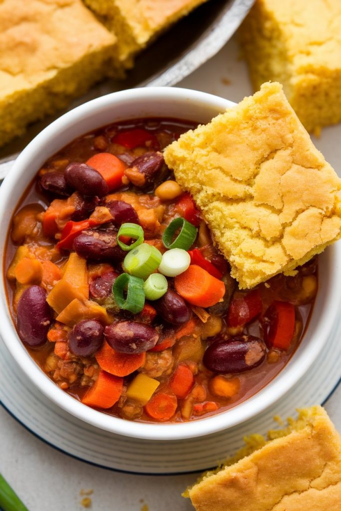 Vegetarian Chili with Cornbread
