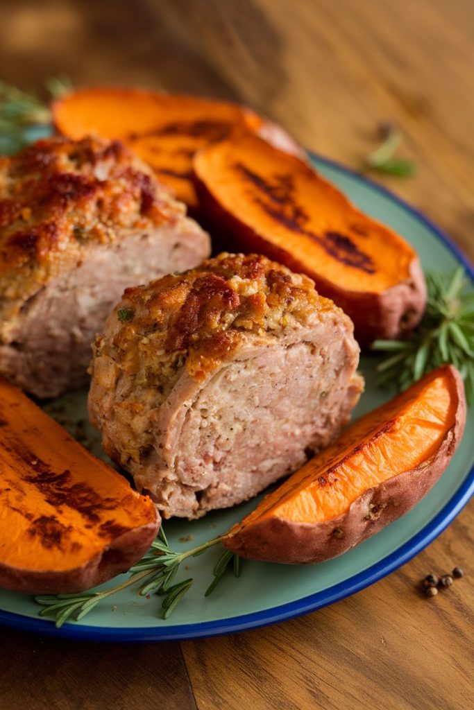 Mini Turkey Meatloaves with Roasted Sweet Potatoes