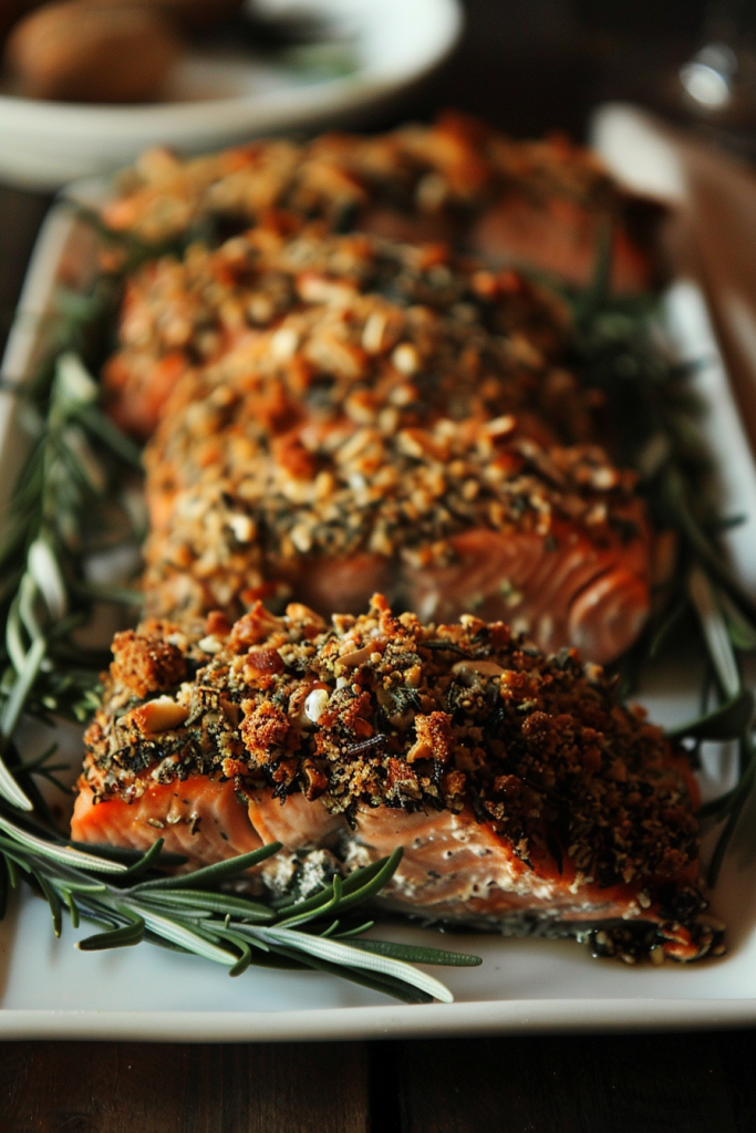 Walnut-Rosemary Crusted Salmon