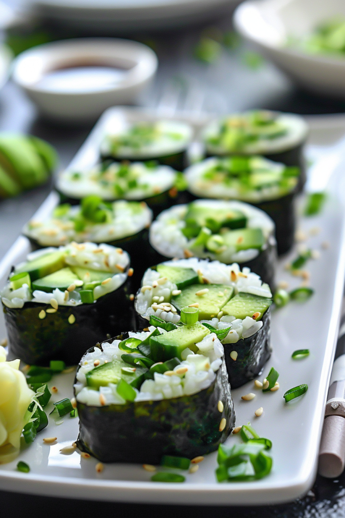 Avocado Cucumber Sushi Rolls