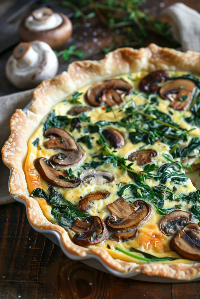 Spinach and Mushroom Quiche