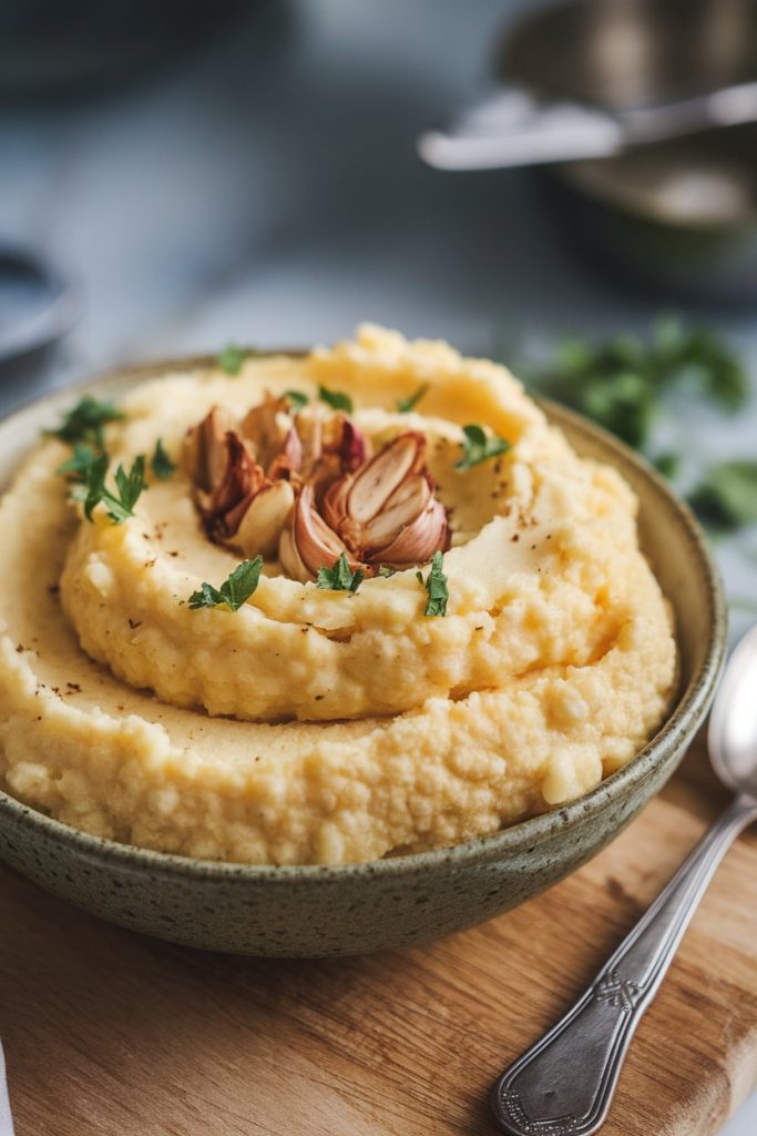 Cauliflower Mash with Roasted Garlic