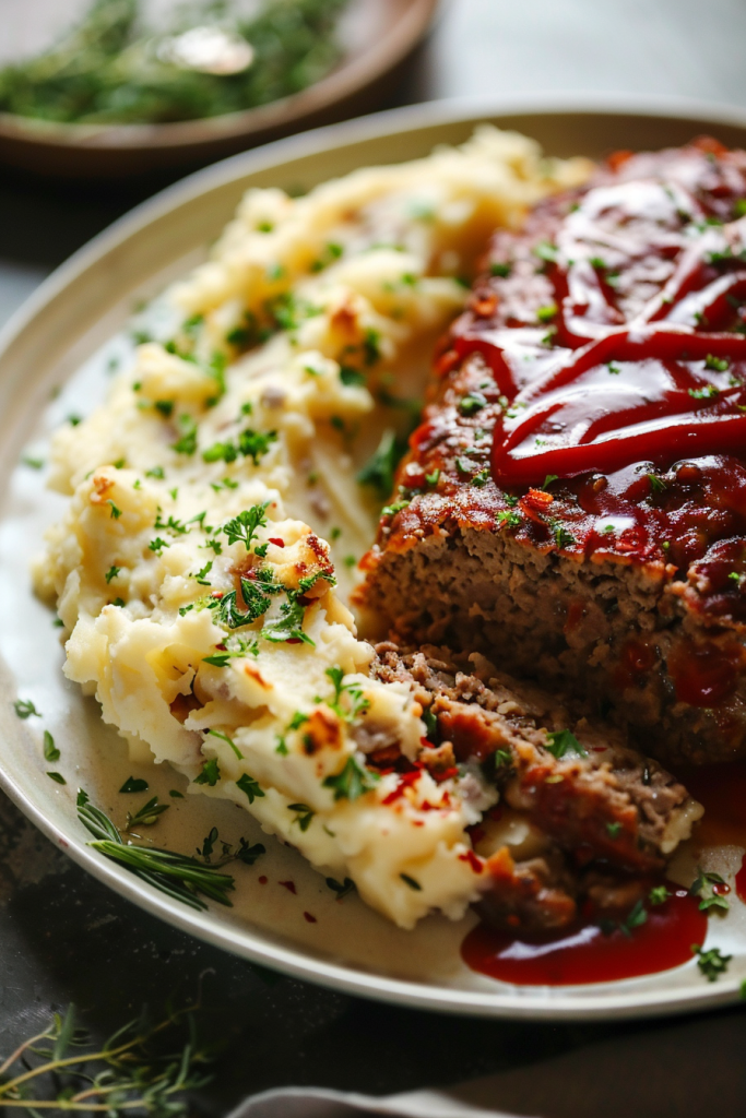 Meatloaf with Mashed Potatoes