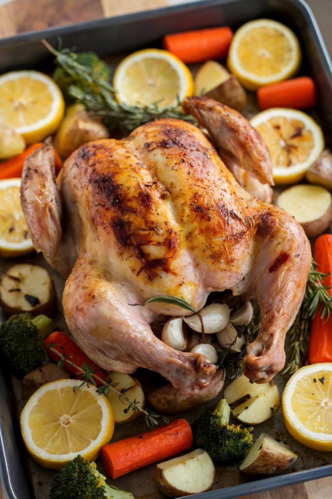 Lemon Herb Roasted Chicken with Roasted Vegetables