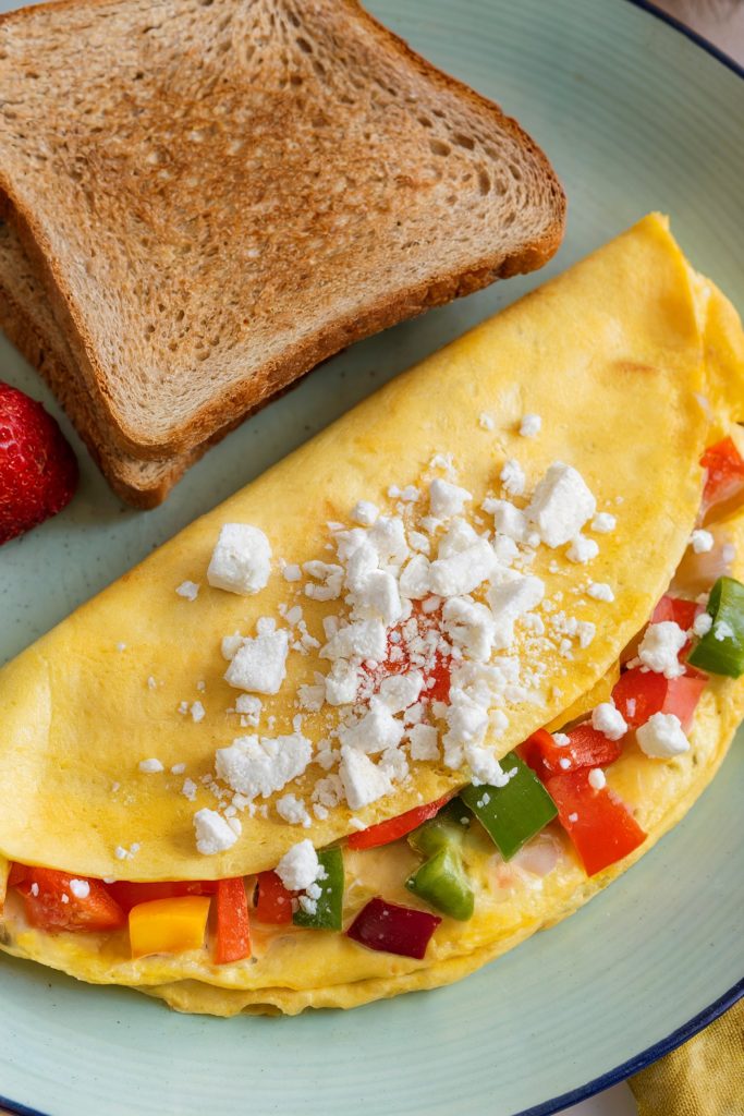 Bell Pepper and Feta Omelet