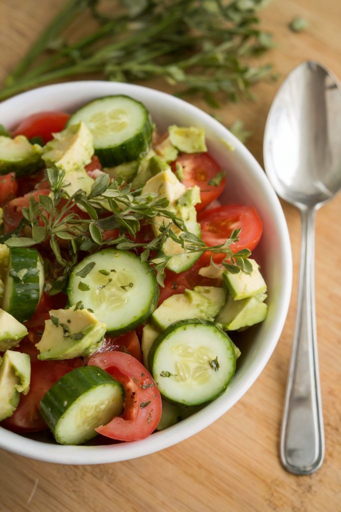 Cucumber and Tomato Salad with Avocado