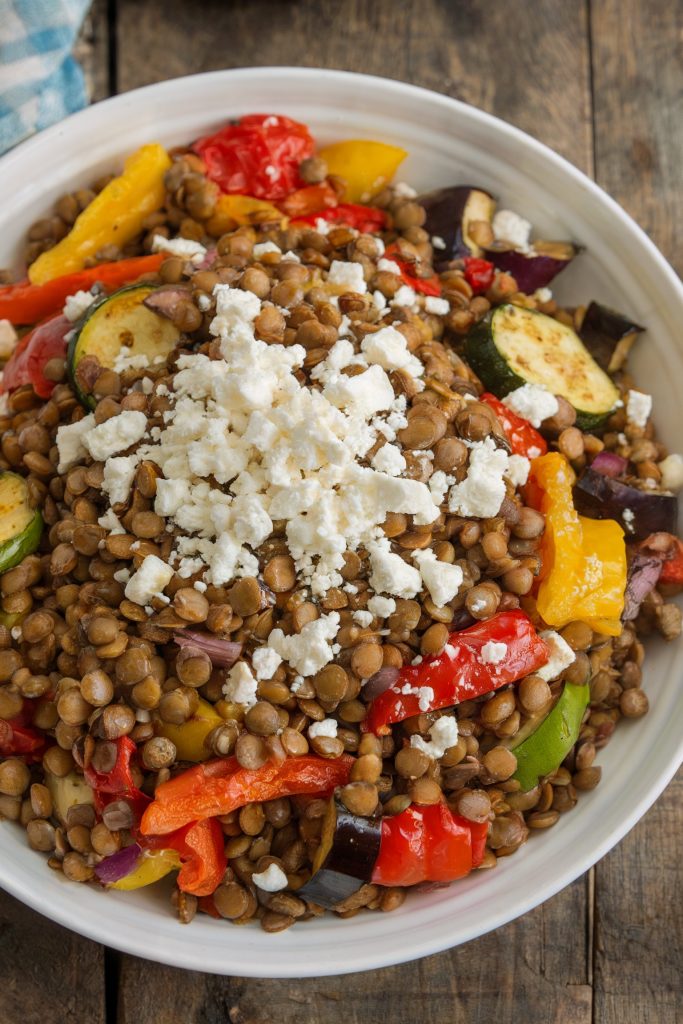Mediterranean Lentil Salad with Roasted Vegetables