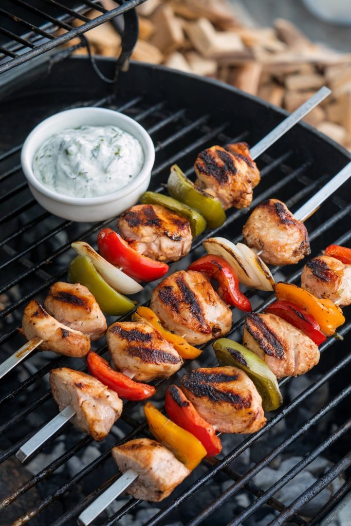 Grilled Chicken Skewers with Tzatziki Sauce
