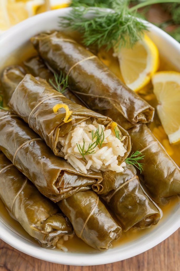 Stuffed Grape Leaves with Lemon and Herbs