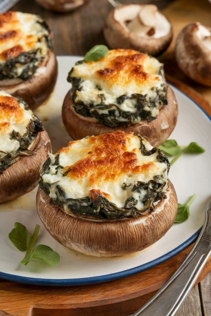 Spinach and Feta Stuffed Portobello Mushrooms