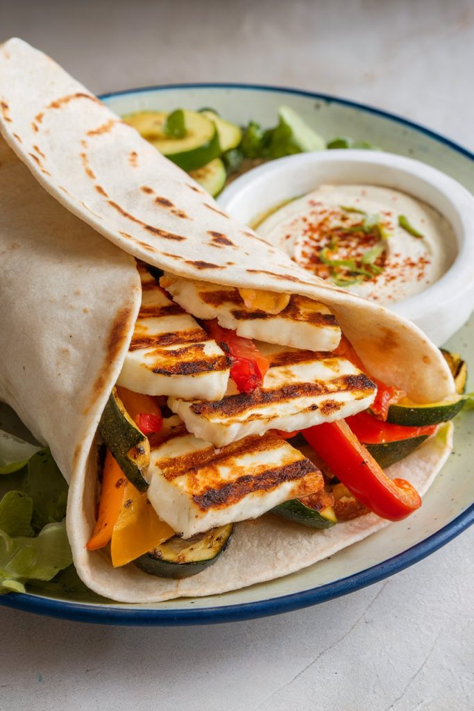 Grilled Halloumi and Vegetable Wraps