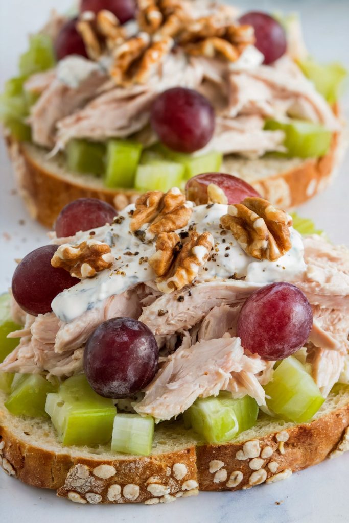 Mediterranean Chicken Salad with Grapes and Walnuts