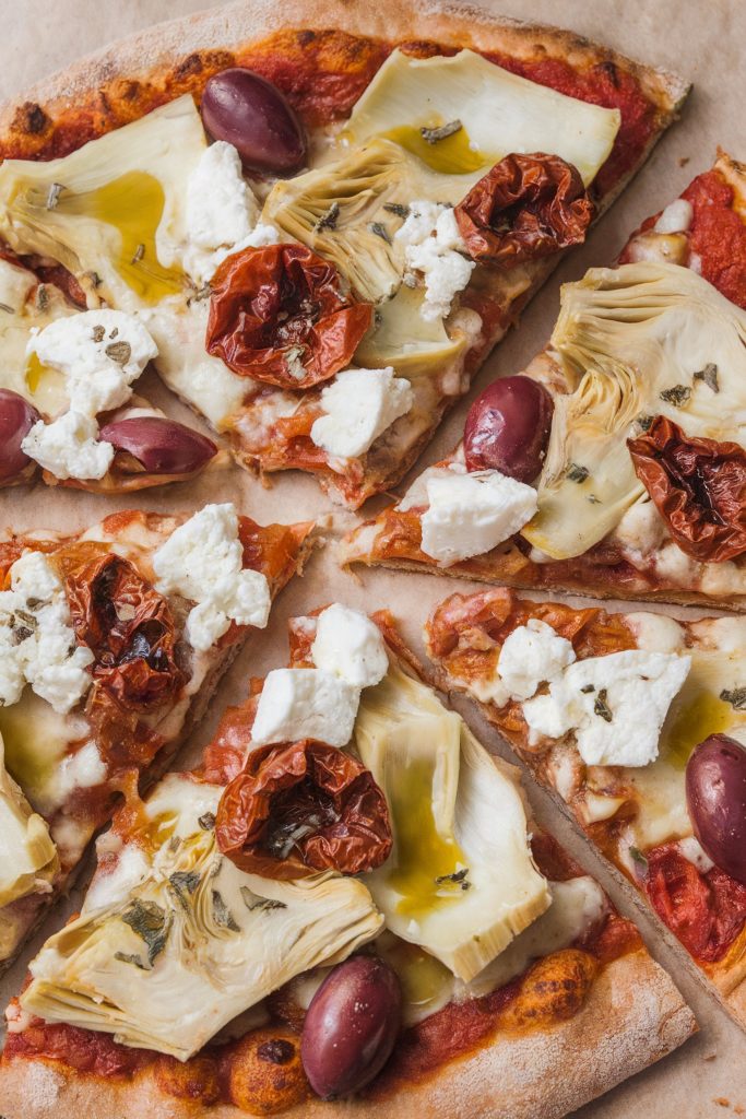 Mediterranean Pizza with Whole Wheat Crust