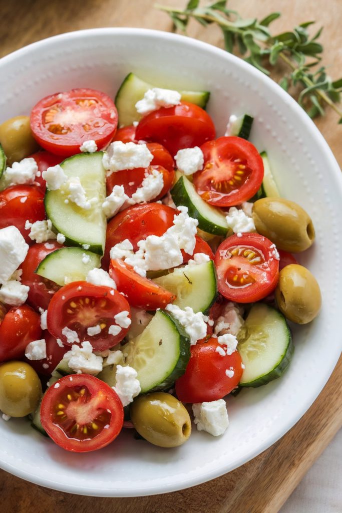 Tomato and Cucumber Salad with Feta and Olives
