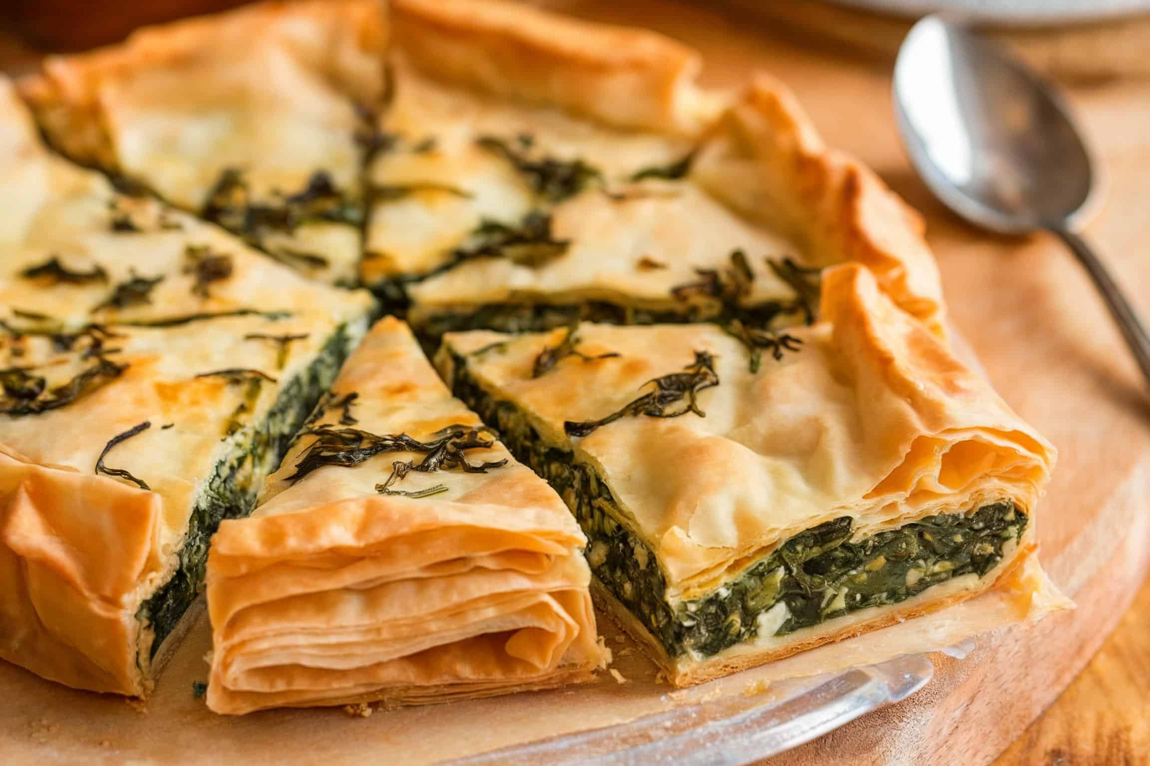A homemade spanakopita