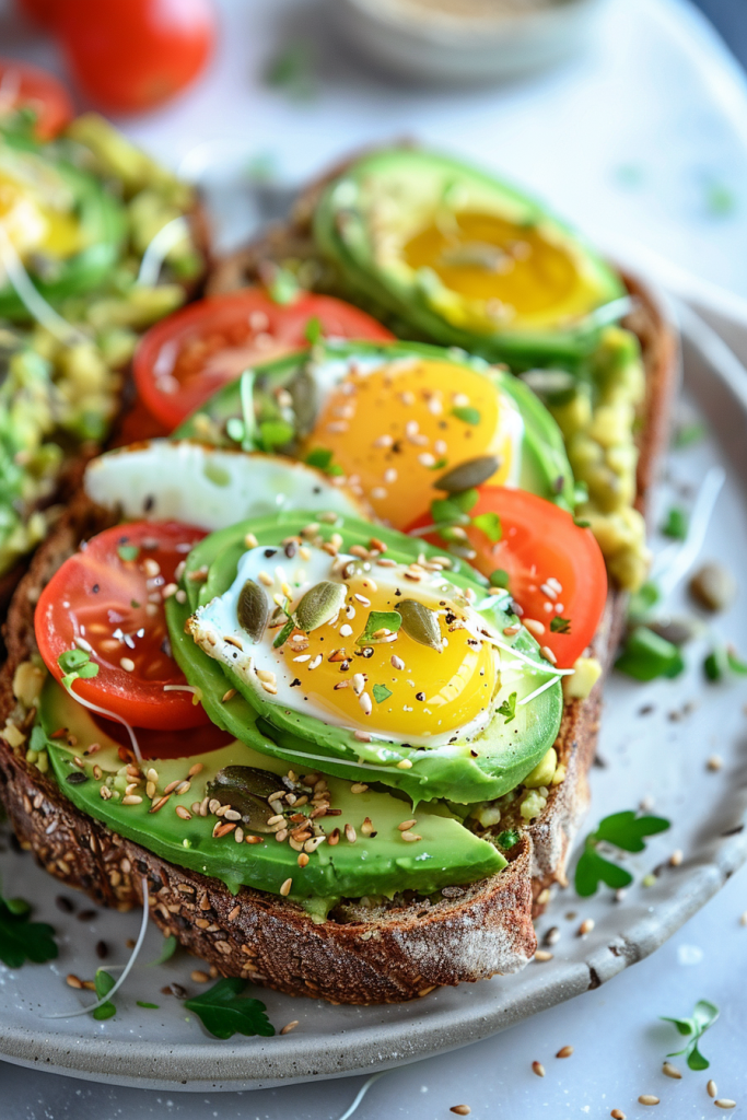 Avocado Toast on Whole Grain Bread