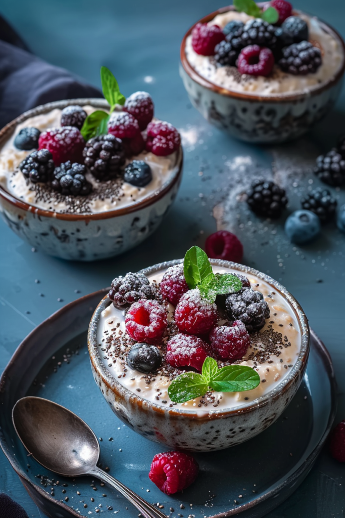 Overnight Oats with Chia Seeds and Berries