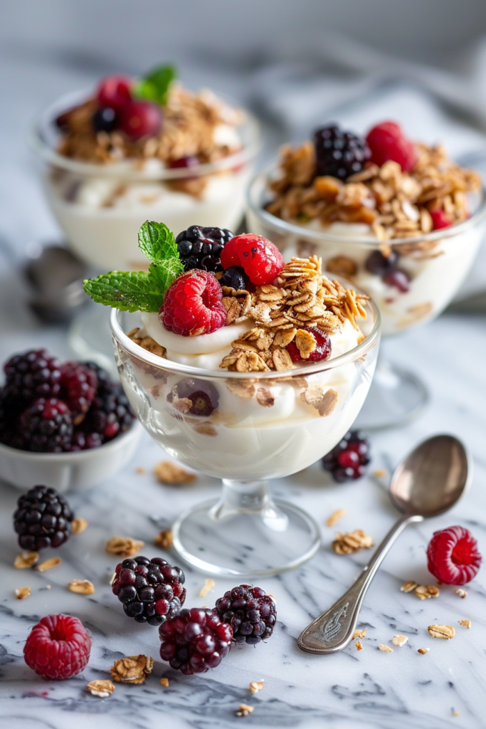 Greek Yogurt with Granola and Berries