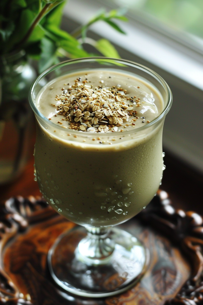 High-Fiber Smoothie with Spinach, Banana and Oats