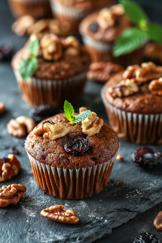 Bran Muffins with Raisins and Walnuts