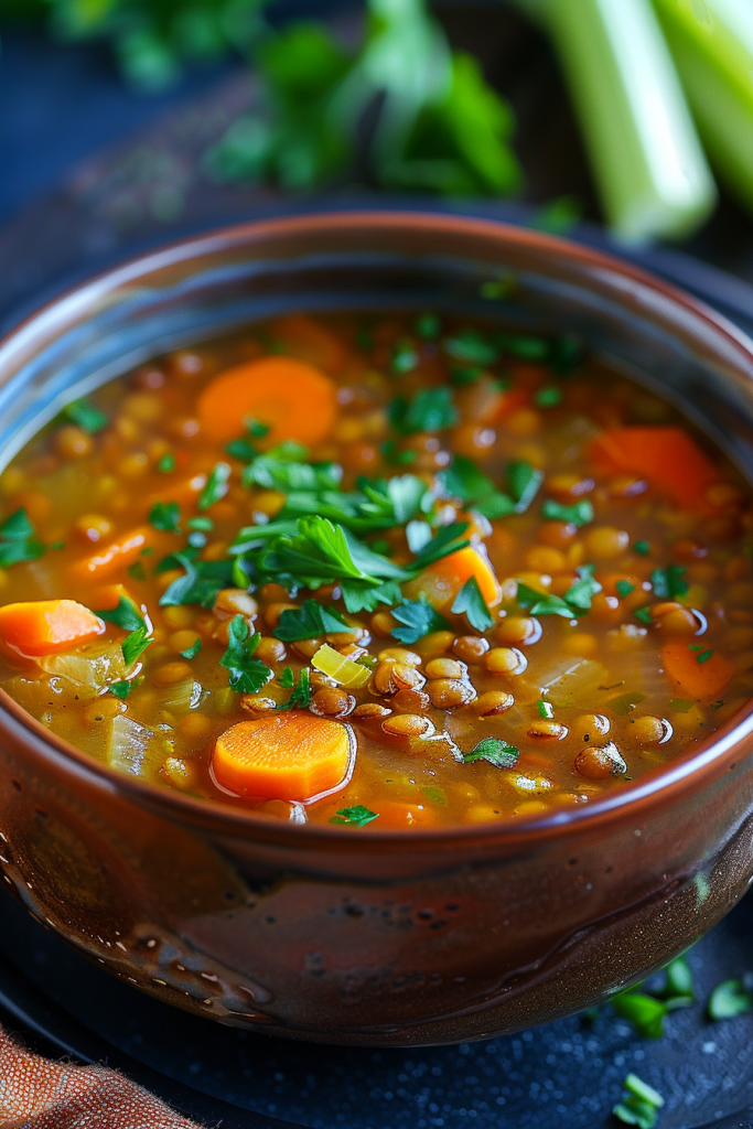 Lentil Soup with Carrots and Celery