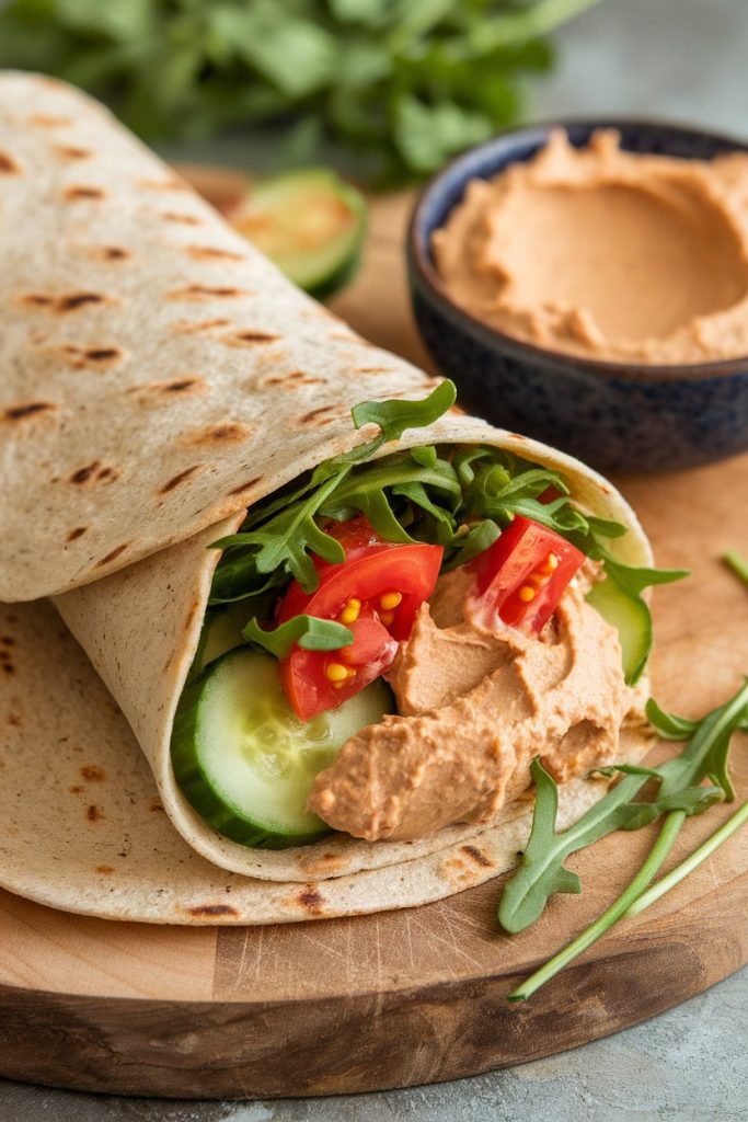 Whole Grain Wrap with Hummus and Veggies
