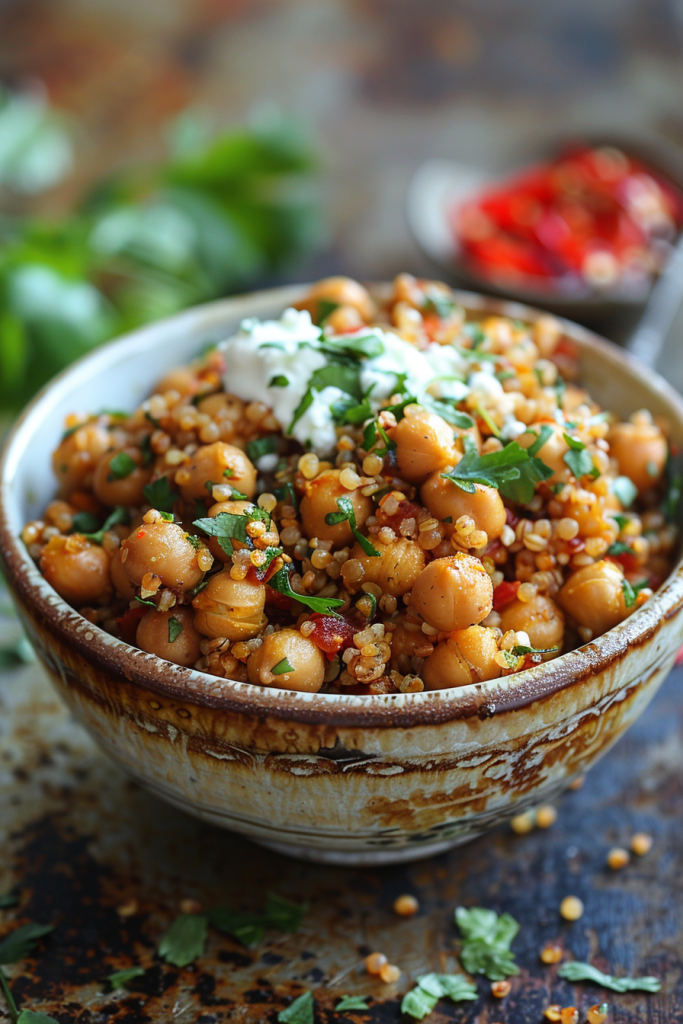 Bulgur Wheat and Roasted Chickpea Bowl