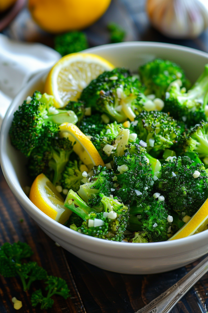 Steamed Broccoli with Lemon and Garlic