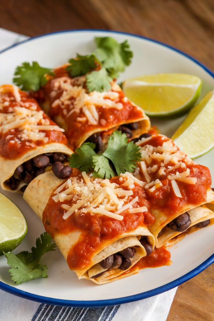 Mini Black Bean and Cheese Enchiladas