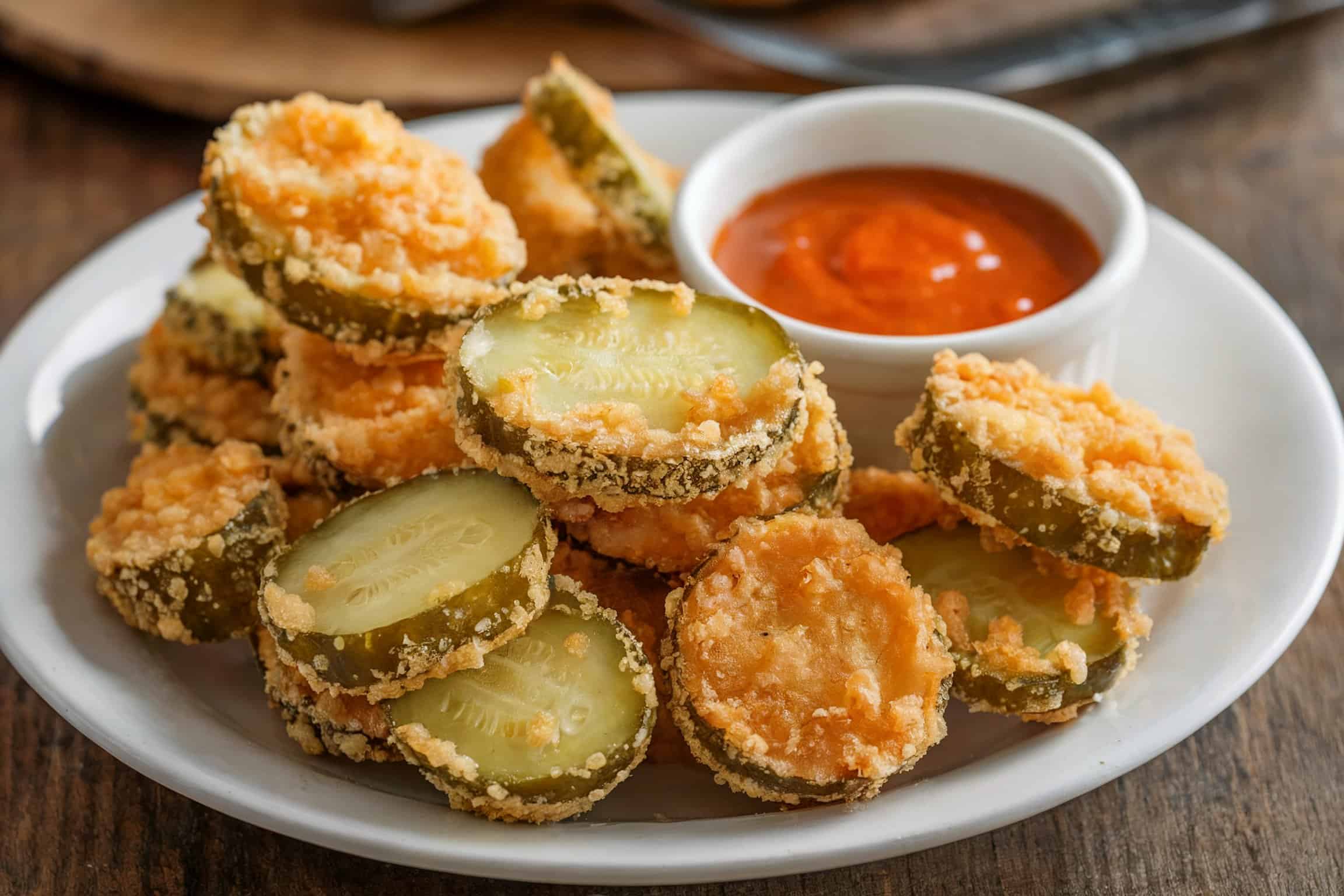 A plate of fried pickles