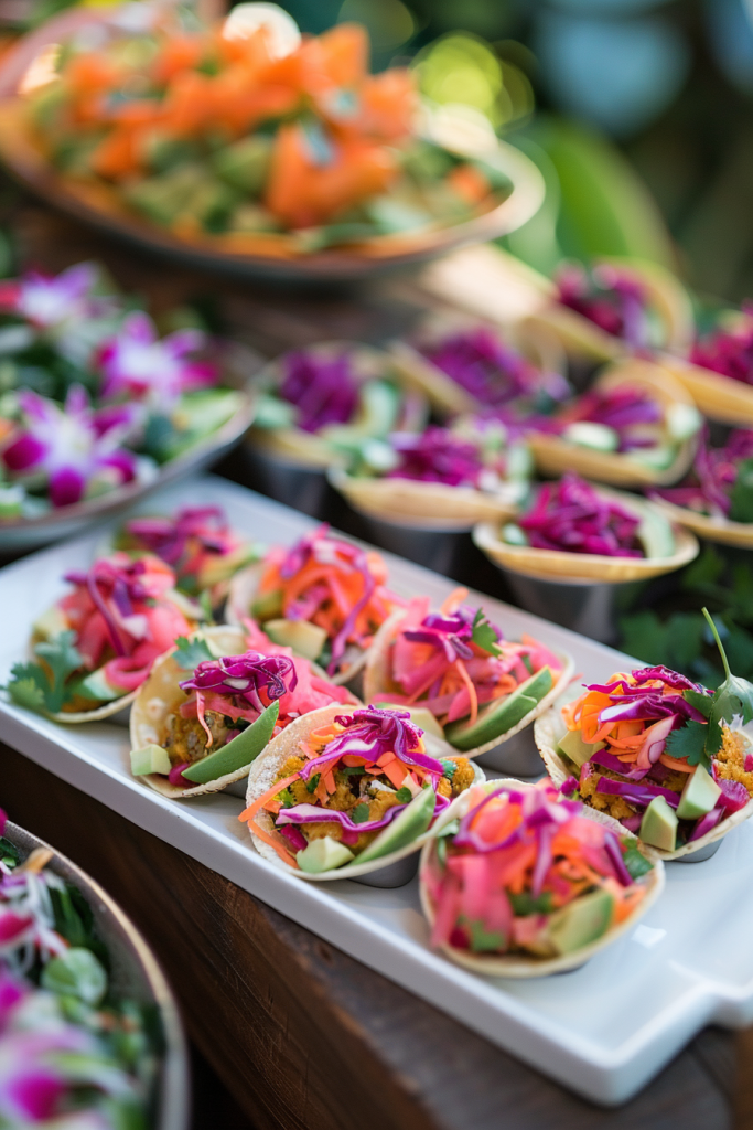 Mini Tacos with Colored Slaw