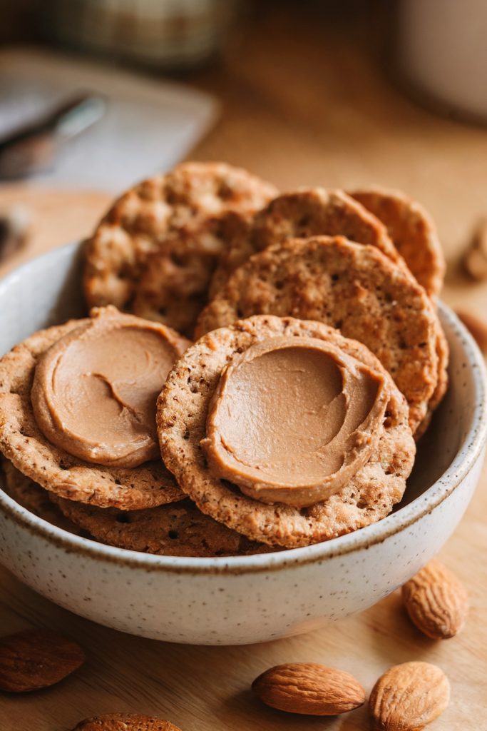 Almond Butter on Whole-Grain Crackers