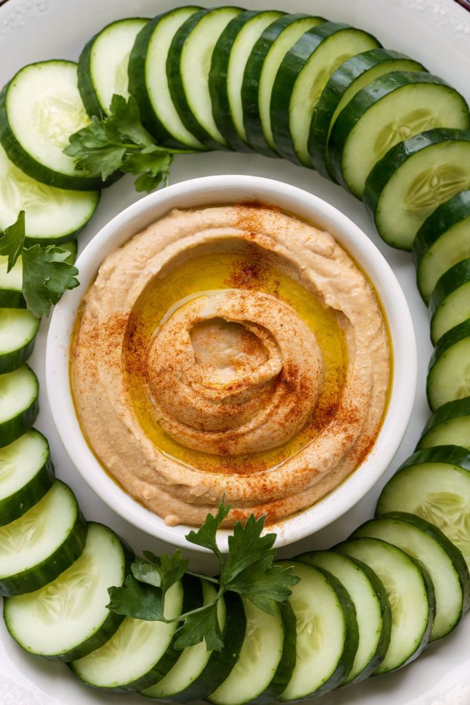 Cucumber and Hummus Plate