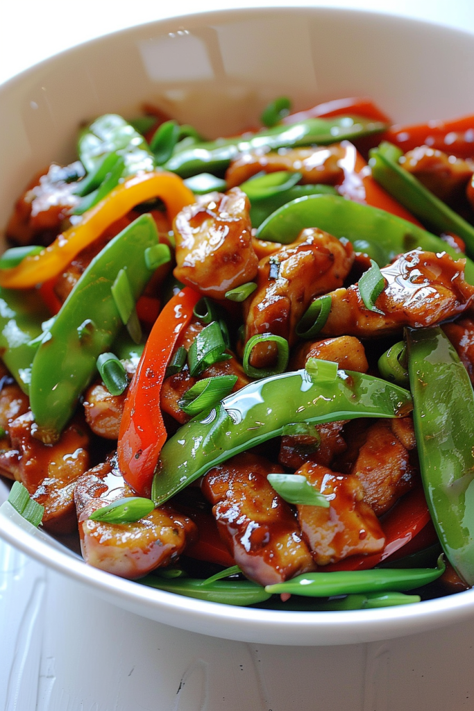 Tofu Stir-Fry with Bell Peppers and Snow Peas