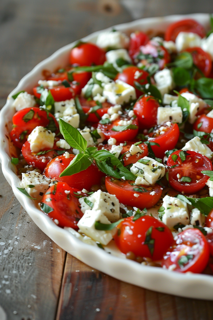 Lentil Salad with Feta and Cherry Tomatoes