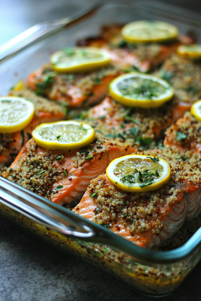 Baked Salmon with Lemon Herb Quinoa
