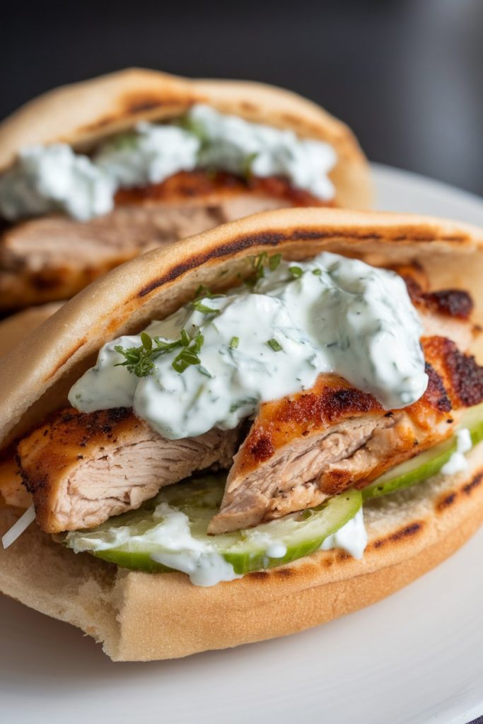 Pita Sandwich with Grilled Chicken and Tzatziki